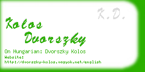kolos dvorszky business card